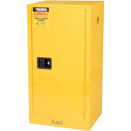 Global Industrial Steel, 23 in W x 44 in H x 18 in D, Yellow 962356